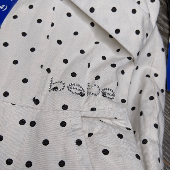 🎄 3/$35 👯♀️Host Pick⚡️Bebe Girls Polka Dot Jumpsuit (size small) - Picture 3 of 8